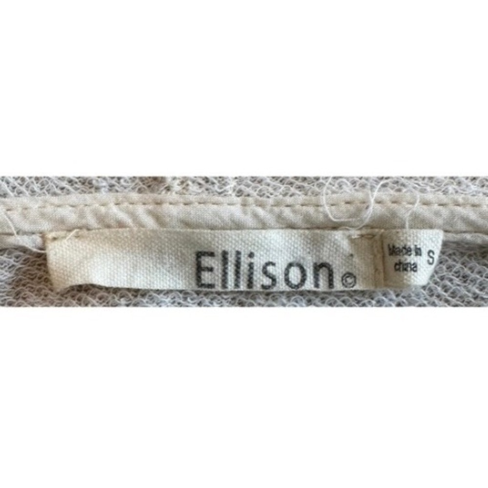 Ellison Womens Boho Crochet Lace Fringe Hoodie Sweatshirt Tan Oatmeal Small - Picture 3 of 9